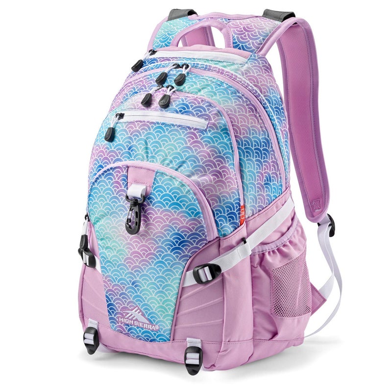 High Sierra Loop Backpack, Travel, or Work Bookbag with tablet sleeve, One Size, Rainbow Scales - Image 1